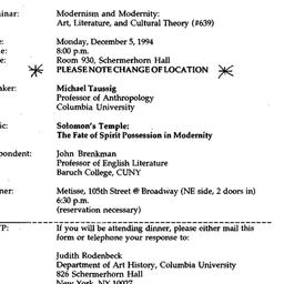 Announcements, 1994-12-05. ...