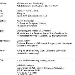Announcements, 1996-04-01. ...