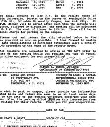 Announcements, 1993-11-10. ...