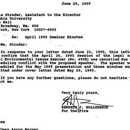 Correspondence, 1995-06-29....