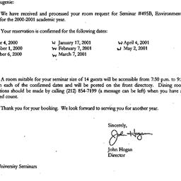 Correspondence, 2000-05-22....