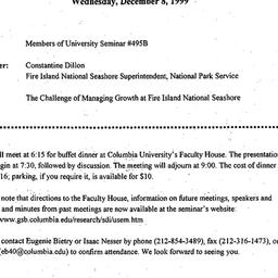 Announcements, 1999-12-08. ...