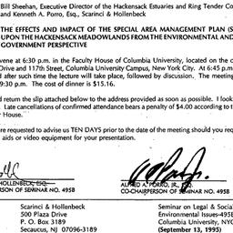 Announcements, 1995-09-13. ...