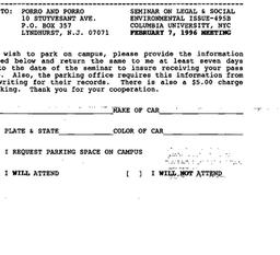 Announcements, 1996-02-07. ...