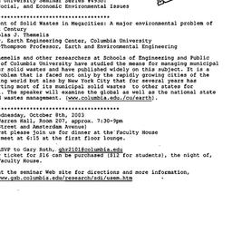 Announcements, 2003-10-02. ...