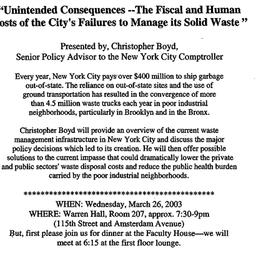 Announcements, 2003-03-26. ...