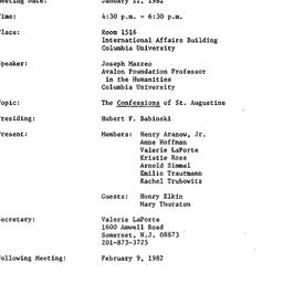 Minutes, 1982-01-12. The Pe...