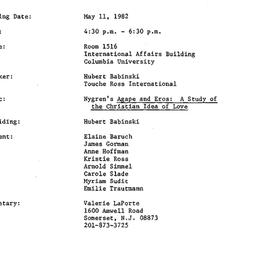 Minutes, 1982-05-11. The Pe...