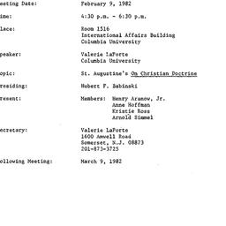 Minutes, 1982-02-09. The Pe...