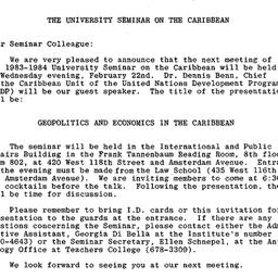 Announcements, 1984-02-22. ...