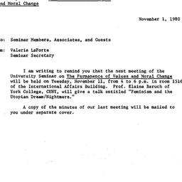 Announcements, 1980-11-11. ...