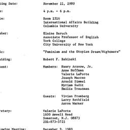 Minutes, 1980-11-11. The Pe...