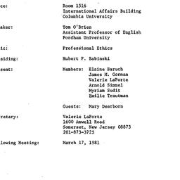 Minutes, 1981-02-10. The Pe...