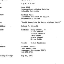 Minutes, 1981-04-14. The Pe...