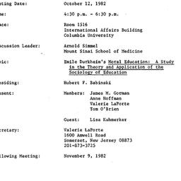 Minutes, 1982-10-12. The Pe...