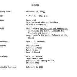Minutes, 1982-12-14. The Pe...