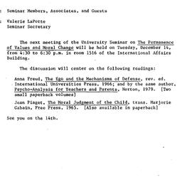 Announcements, 1982-12-14. ...