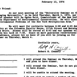 Announcements, 1976-02-13. ...