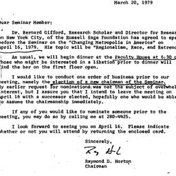 Announcements, 1979-03-20. ...