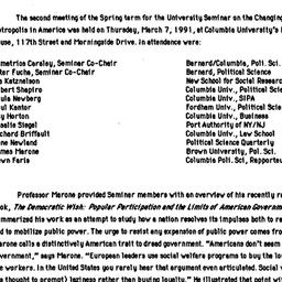 Minutes, 1991-03-09. The Ch...