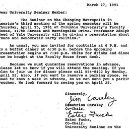 Announcements, 1991-03-27. ...