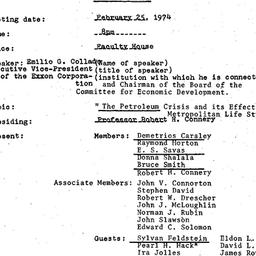 Minutes, 1974-02-25. The Ch...
