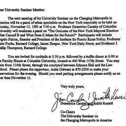 Announcements, 1993-10-27. ...