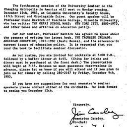 Announcements, 1983-11-21. ...