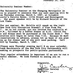 Announcements, 1987-02-20. ...