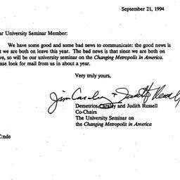 Announcements, 1994-09-21. ...