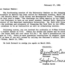 Announcements, 1981-02-27. ...
