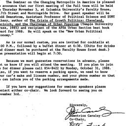 Announcements, 1988-10-07. ...