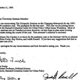 Announcements, 1995-10-31. ...