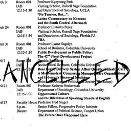 Announcements, The Changing...