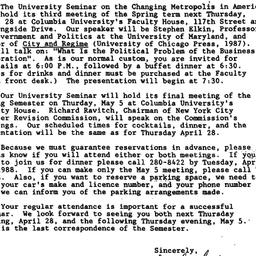 Announcements, 1988-04-20. ...
