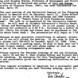 Announcements, 1988-03-25. ...
