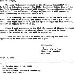 Announcements, 1972-01-10. ...
