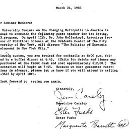 Announcements, 1983-03-24. ...