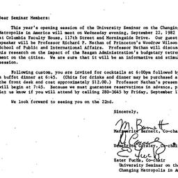 Announcements, 1982-09-07. ...