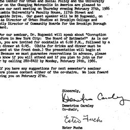 Announcements, 1986-02-03. ...