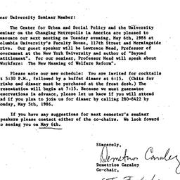 Announcements, 1986-04-20. ...