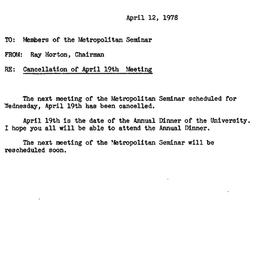 Announcements, 1978-04-12. ...