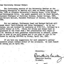 Announcements, 1985-03-25. ...