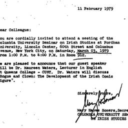Announcements, 1979-02-11. ...
