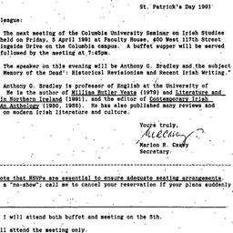 Announcements, 1991-03-17. ...