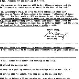 Announcements, 1991-01-31. ...