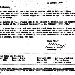 Announcements, 1990-10-10. ...