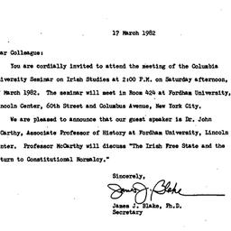 Announcements, 1982-03-17. ...