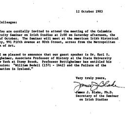 Announcements, 1983-10-12. ...