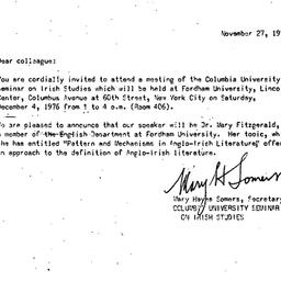 Announcements, 1976-11-27. ...